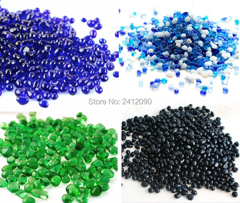 400 г цветные декоративные стеклянные шарики круглые бусины синие камушки