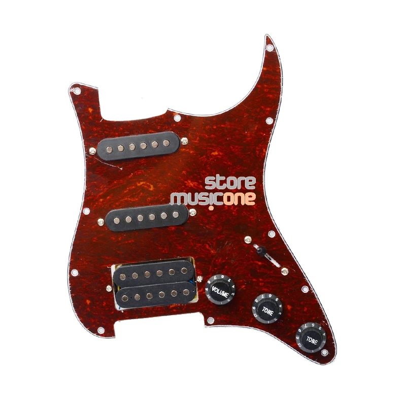 Red Turtle Многоцветная электрогитара Pickguard и черный SSH загружен Prewired scrachplate в сборе - Цвет: Red Turtle