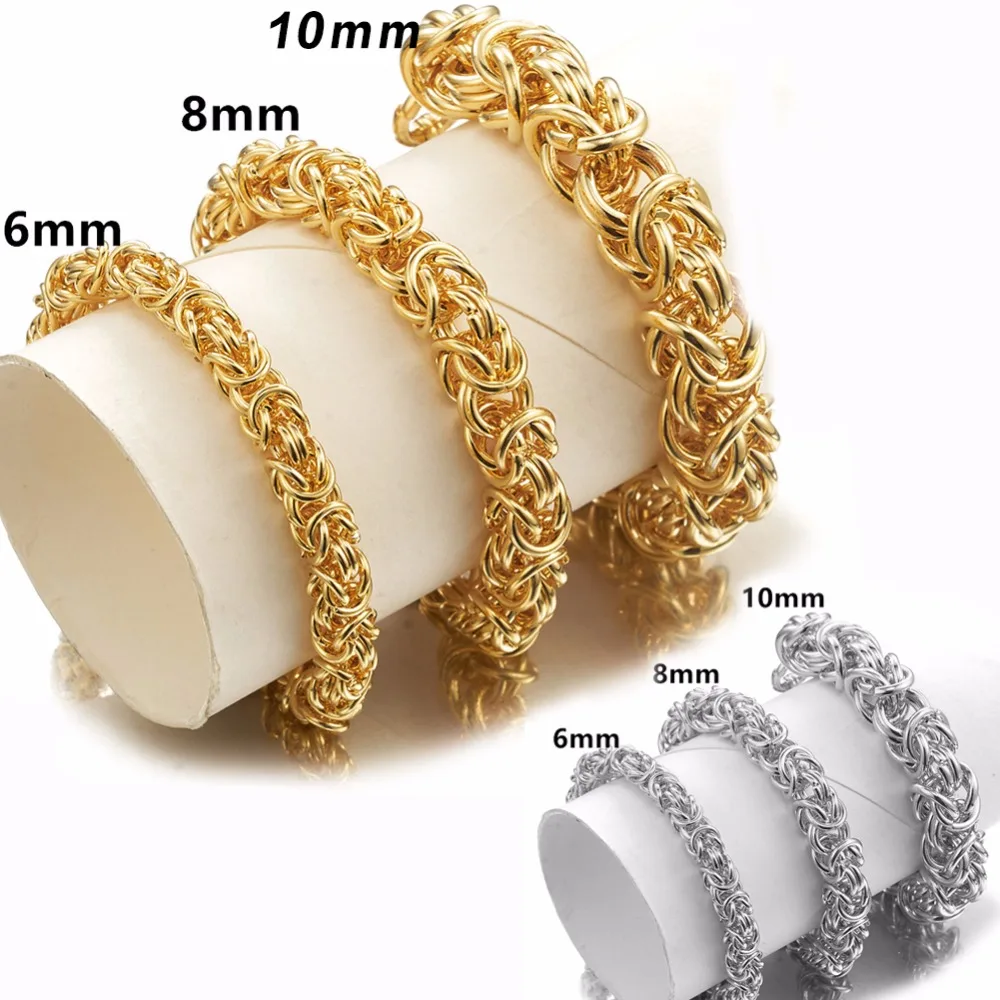 Ожерелье цепочка для мужчин византийская цепь из нержавеющей стали золотого и