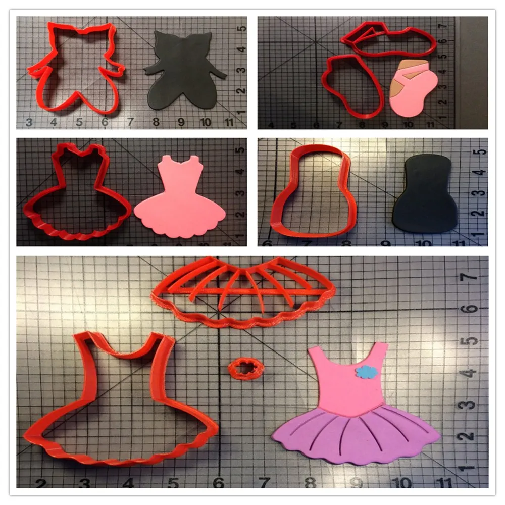 Балетные трико для ног тапочки на заказ 3D печать помадка форма для кекса печенья резак набор