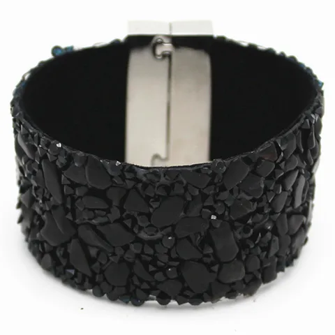 Кожаный браслет оптом модные браслеты-манжеты из натурального камня женские классические браслеты тканый ремень магнитная застежка