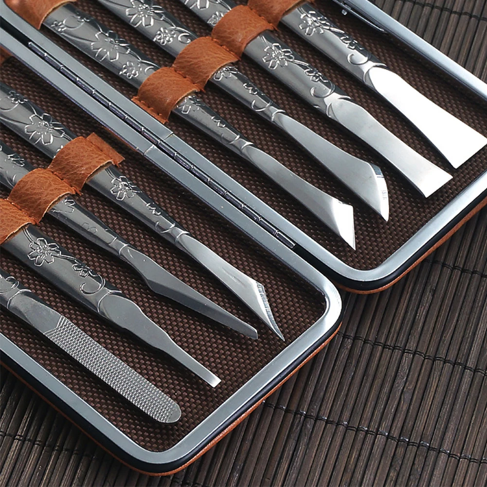 Stainless Steel With Storage Box Nail Care Callus Rasp File Cut Pedicure Tool Set Professional Home Feet Trim Shaver Salon | Красота и