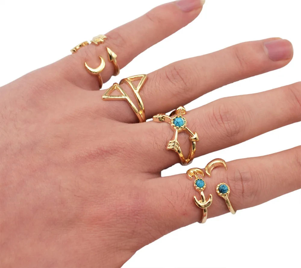 Женское богемное кольцо в форме Луны 6 видов | Украшения и аксессуары