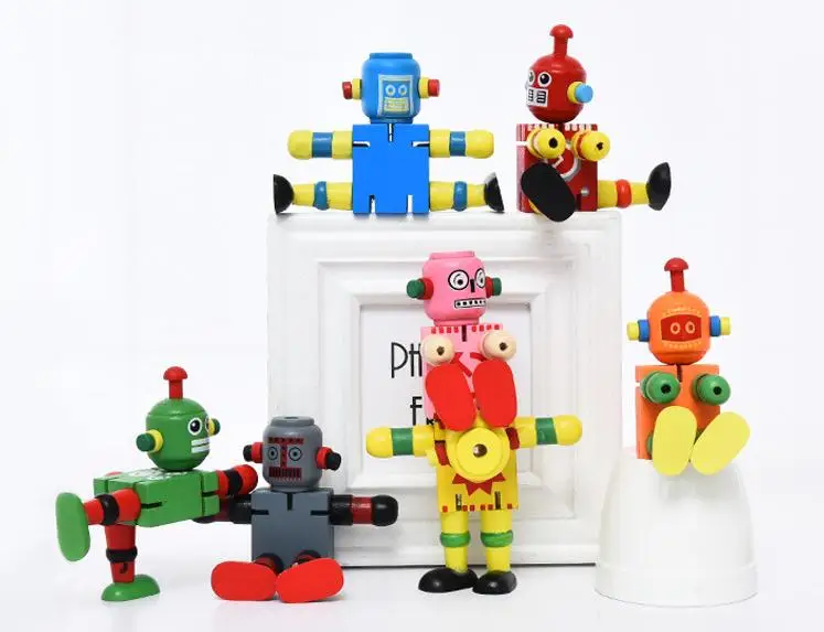 Creative Children Wooden Early Education Toys Deformation Elastic Robot | Игрушки и хобби