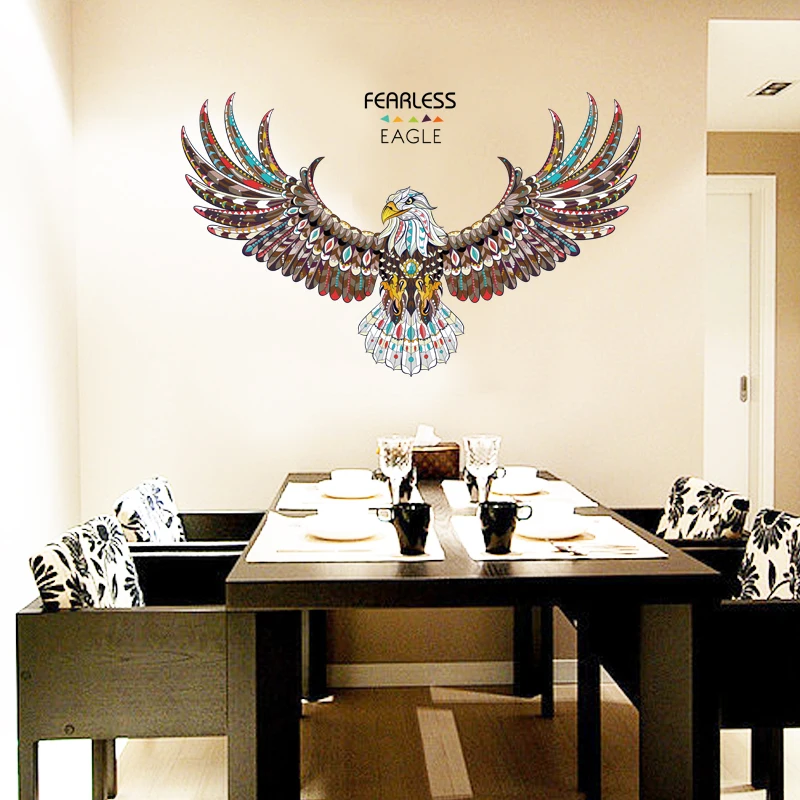 

[Zooyoo] Fearless Eagle Animals Wall Stickers Living Room Bedroom Wall Art Decals Diy Murals Vinyl Kids Rooms Home Decoration