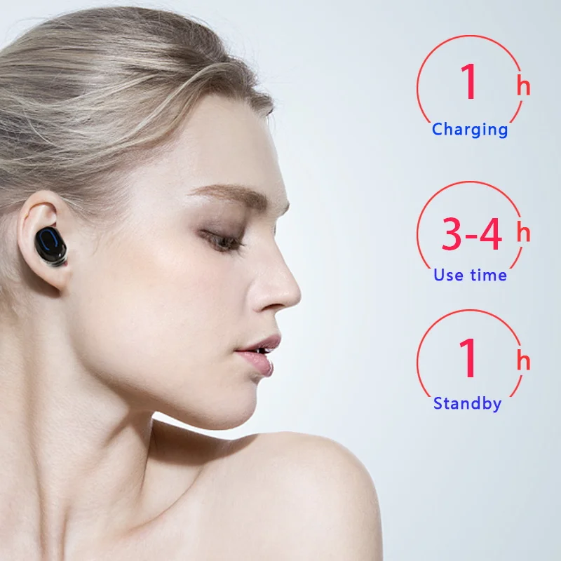 TiYiViRi TWS Bluetooth 5 0 наушники беспроводные 3D стерео бас гарнитура с зарядным боксом