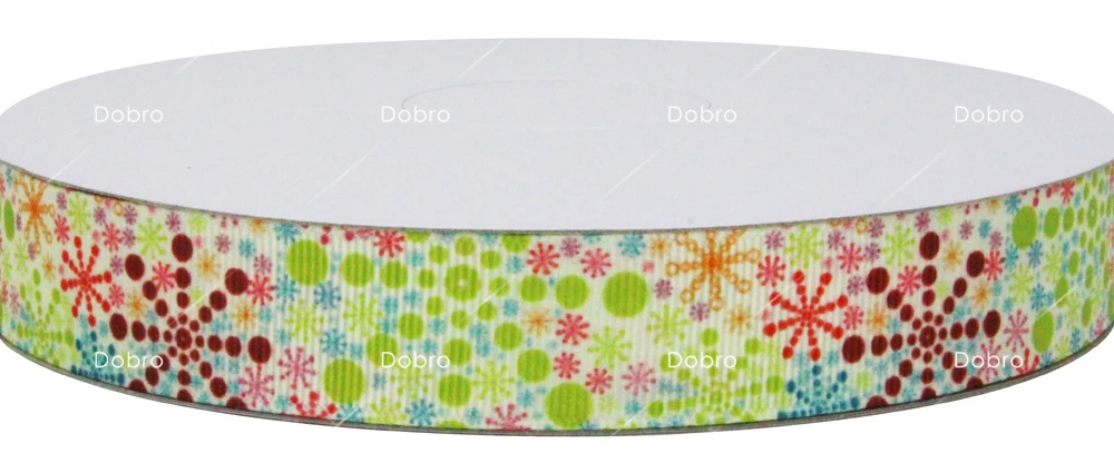 22 выбор 7/" 22 мм зима Рождество снежинки печатных Grosgrain Ленты для DIY Детские Ремесло партия украшения, подарочная упаковка - Цвет: C3566