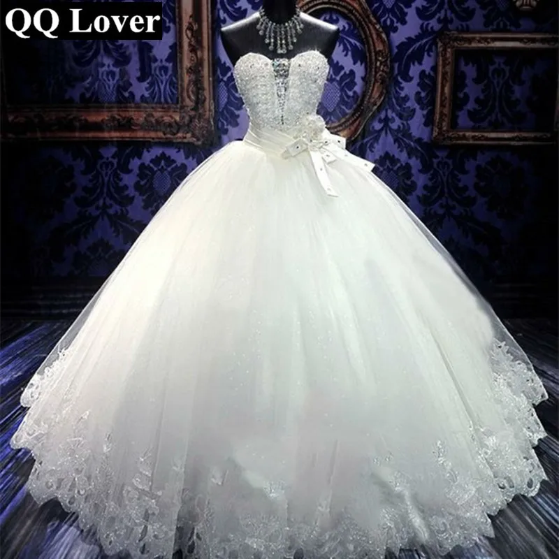 QQ Lover 2019 Новое Бальное Платье Свадебное платье сексуальное украшенное бисером