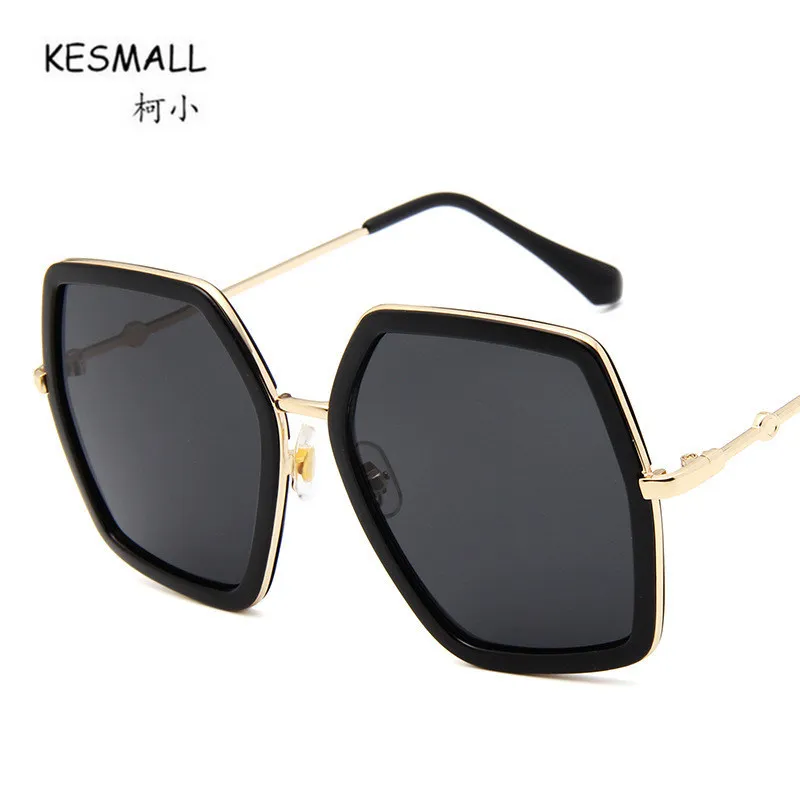 Kesmall новые моды полигональные Солнцезащитные очки для женщин Для