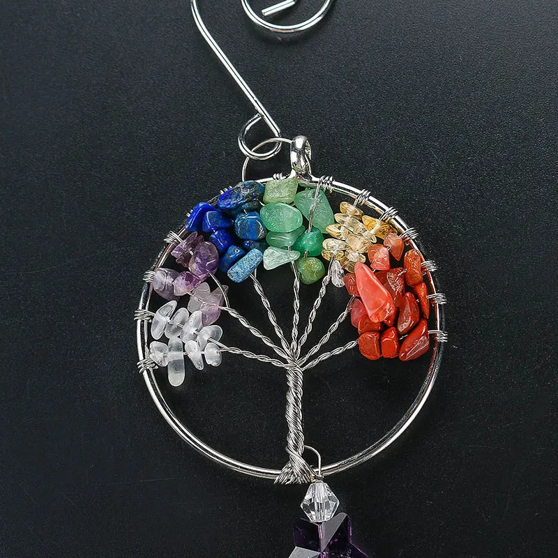 H& D Дерево жизни хрустальный шар-Призма Suncatcher Радуга производитель люстра Декор чакра окно сад подвесной кулон орнамент