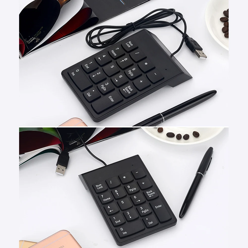 Миниатюрная цифровая клавиатура с цифрами и клавиатурой тонкая проводная USB 18