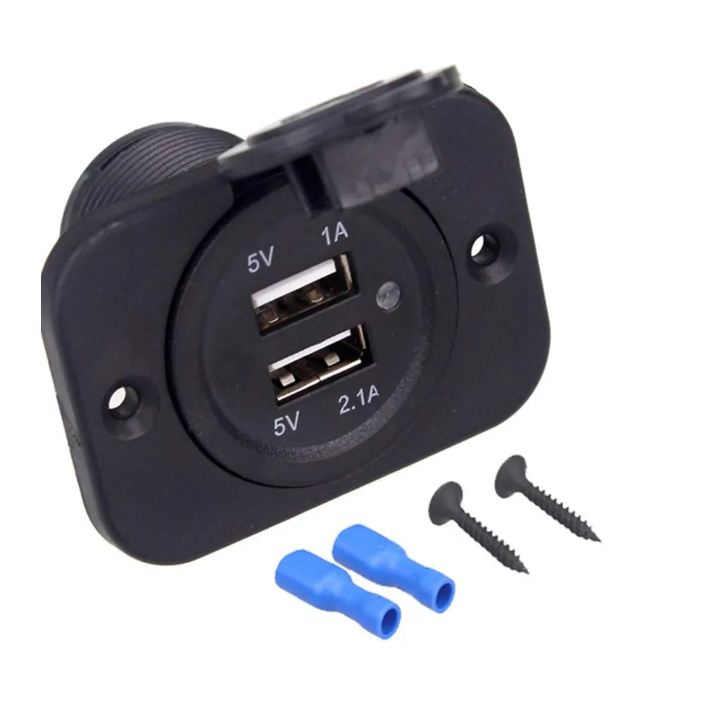 12 В Автомобильное зарядное устройство с двумя USB портами и панелью