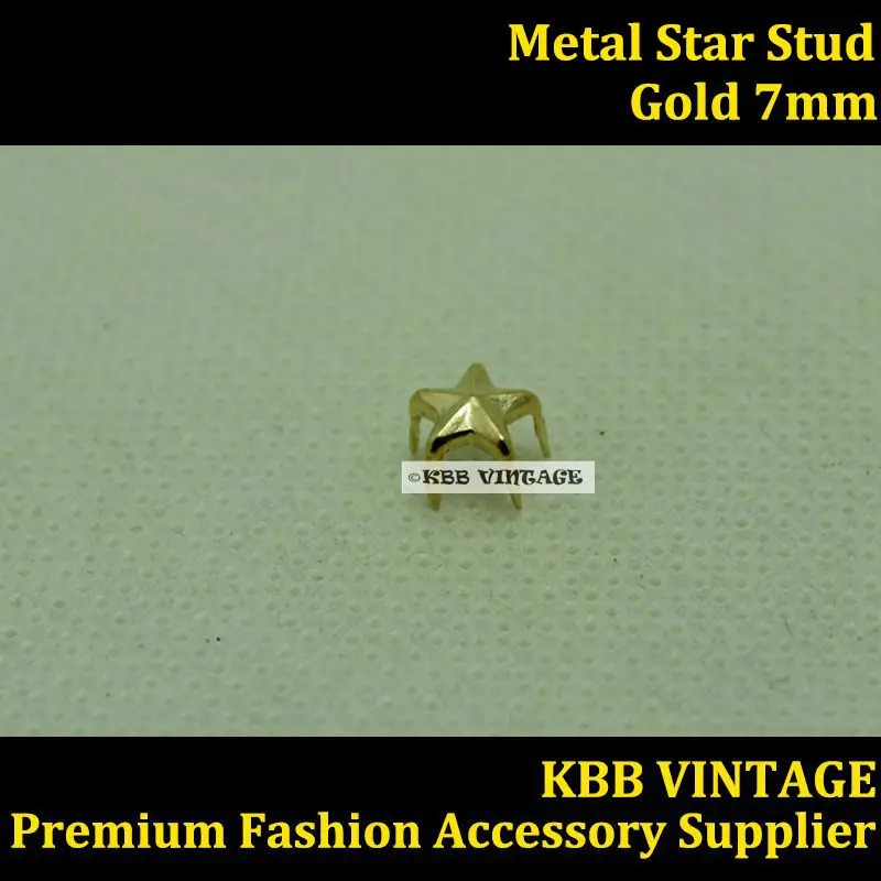 Оптовая продажа металлическая звезда Шпилька 7 мм в золоте с 5 зубцами Когти для