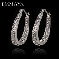 emmaya white gold color huge big earrings fashion cheap crystal jewelry for valentines day party