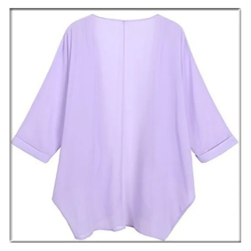 Летний Новый однотонный кардиган Солнцезащитная шифоновая блузка| |