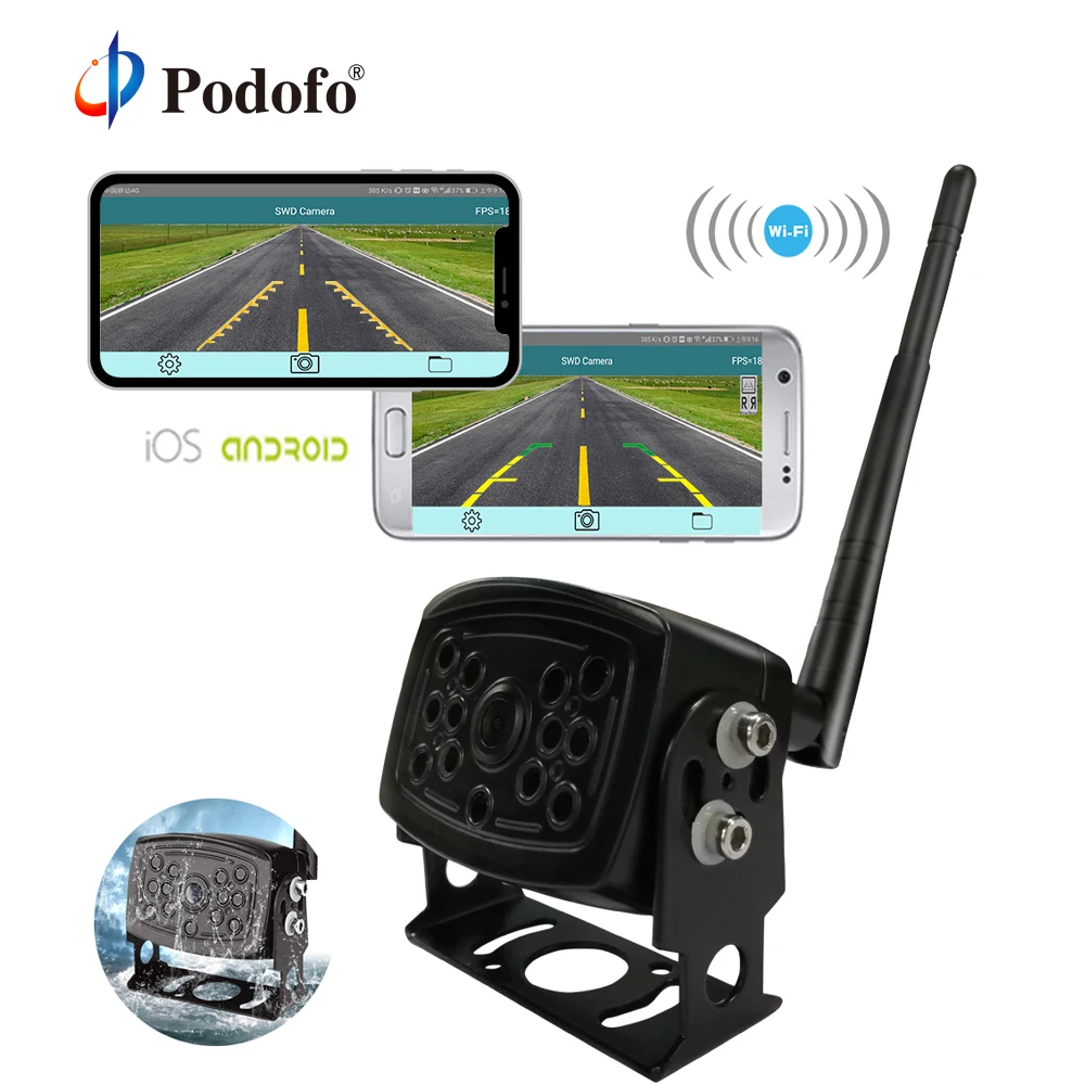 Podofo Новая беспроводная Wi Fi Автомобильная резервная камера сверхмощная 28