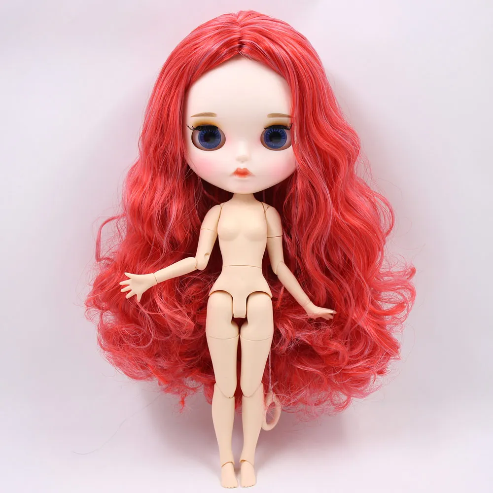 ICY Nude Blyth изготовленная на заказ кукла No. BL1063/1061 красные смешанные волосы 1/6 bjd, pullip, licca, jerryberry - Цвет: B nude doll