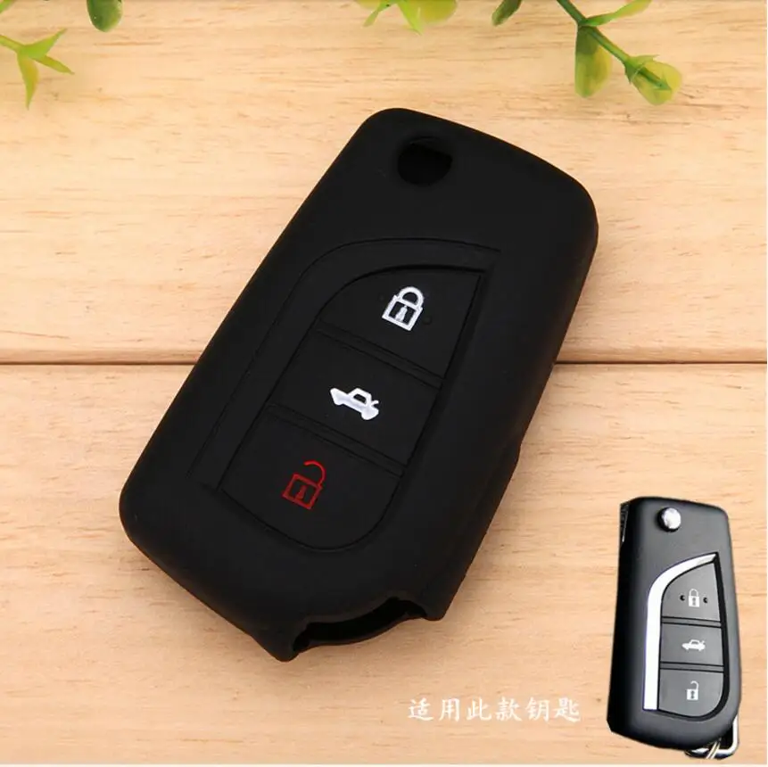 Cotochsun силиконовый чехол для автомобильного ключа подходит Toyota Vios Camry Highlander Corolla