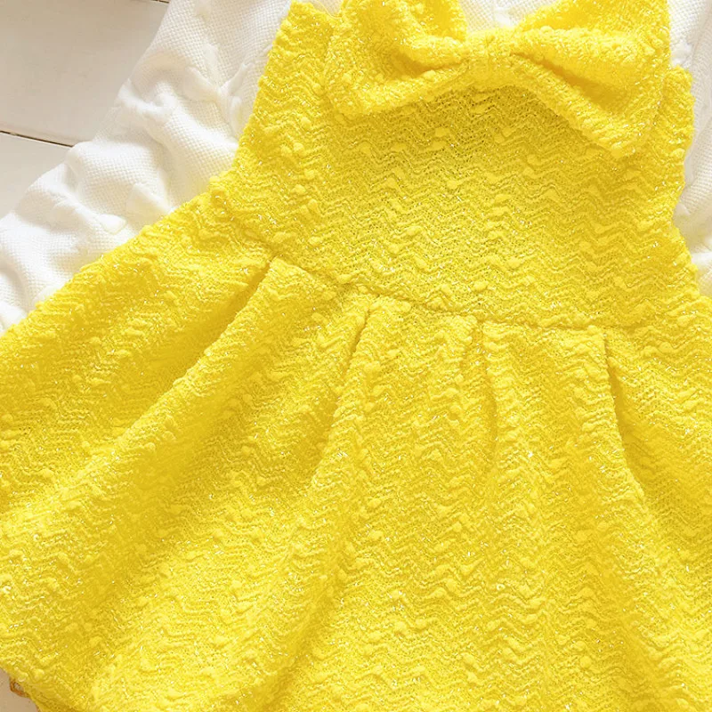 Детское Хлопковое платье с бантом длинным рукавом | Детская одежда и обувь