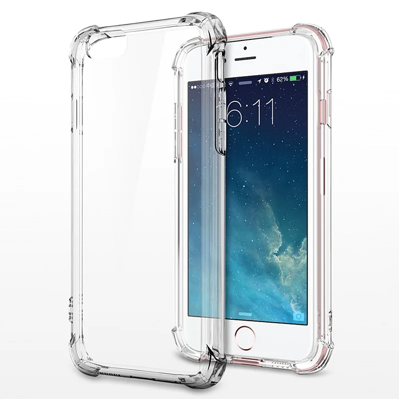 Прозрачный противоударный нескользящий гелевый Чехол из ТПУ для iPhone 5 5S/6 6S/6 PLUS 6S