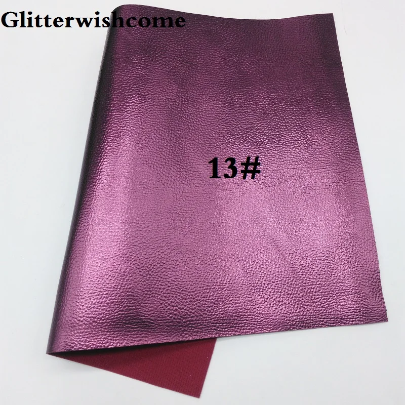 13 Glitterwishcome 21X29 см A4 Размер синтетическая кожа, металлическая кожа, личи зерна искусственная из искусственной кожи Ткань Винил для бантов, GM030A - Цвет: 13