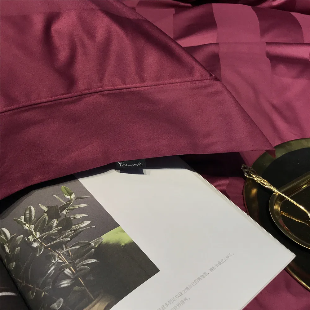 Luxury 10cm satin stripe duvet cover set for home textiles 4pcs 100% Cotton Sateen bedding sets tribute silk quilt covers sheets | Дом и сад