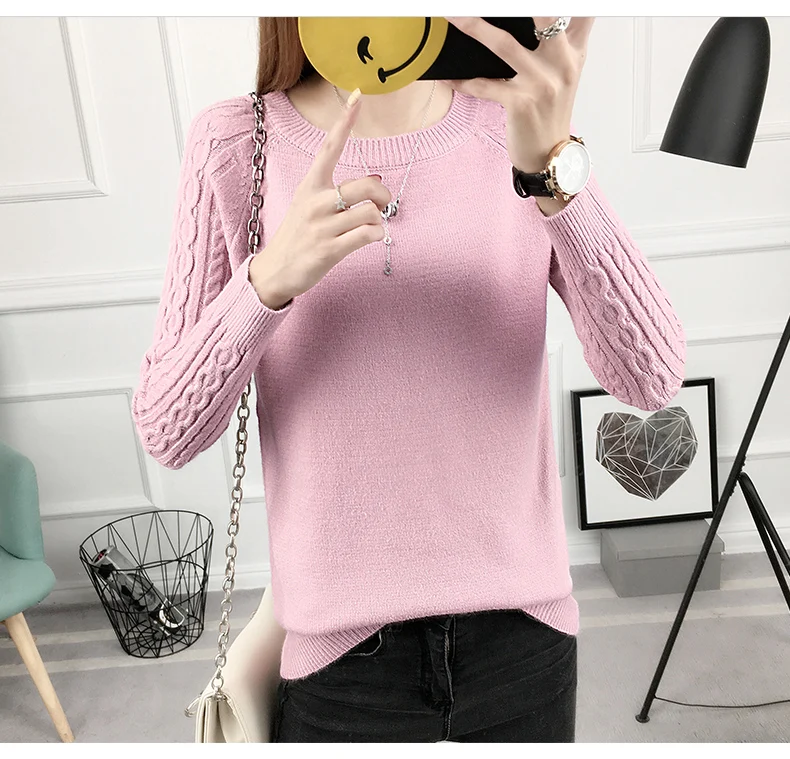 Лидер продаж женский свитер RLYAEIZ Осень-зима 2017 повседневные пуловеры с круглым