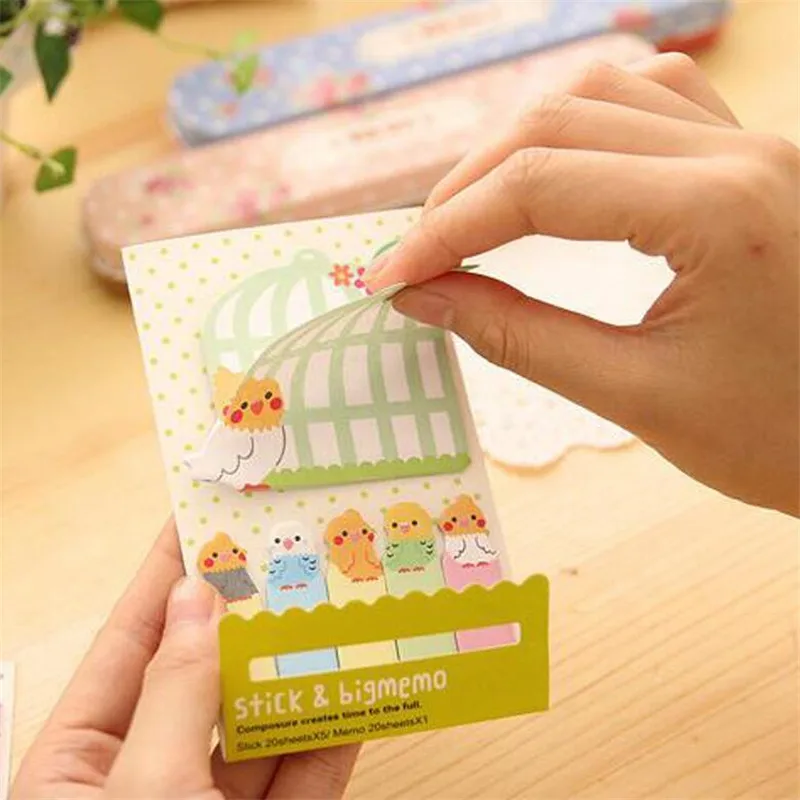

1PCS Animal Panda Cage Sticky Notes Memo Pad Planner Stickers Paper Bookmarks Stationery School Supplies