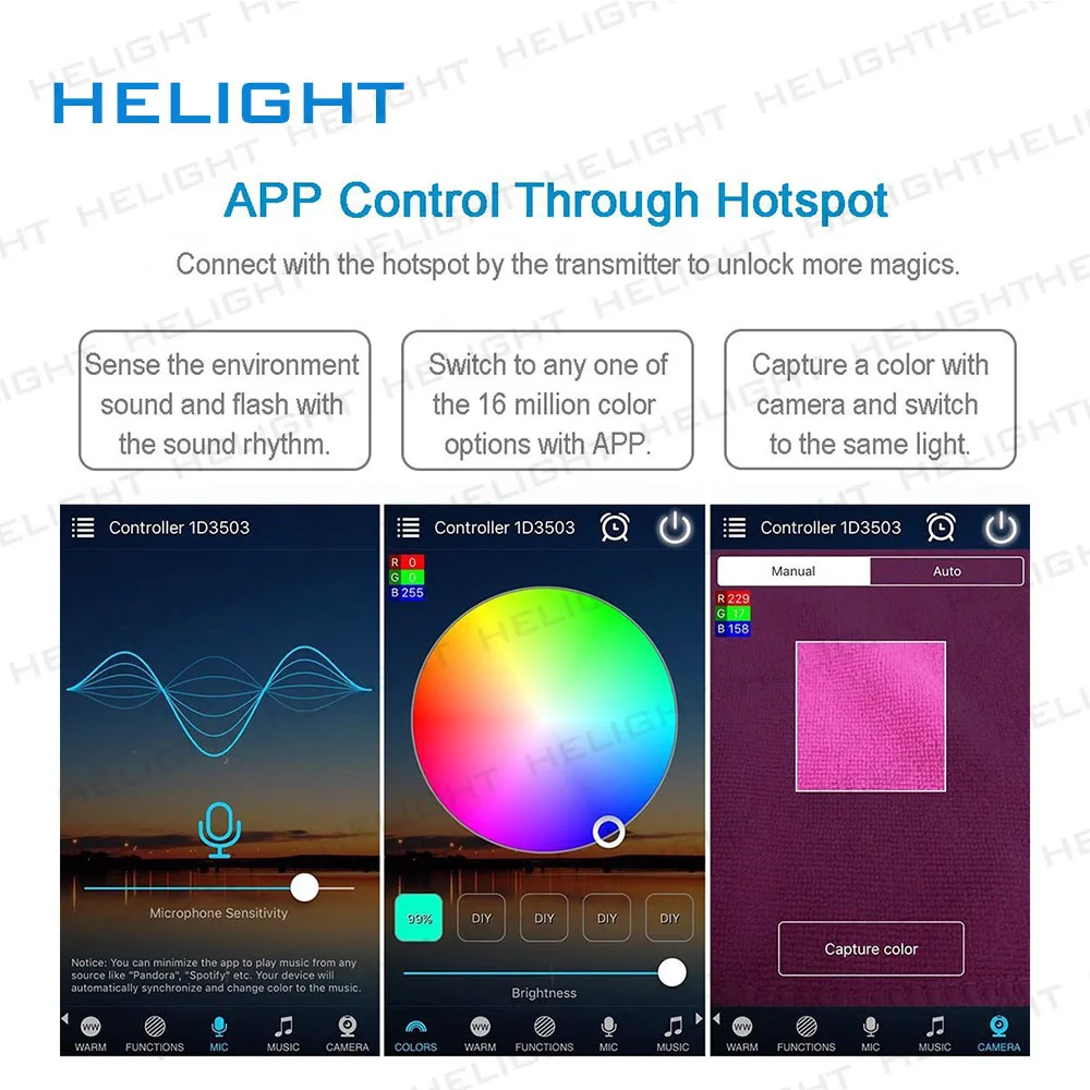 Wifi RGB музыкальный контроллер Alexa Google Home Phone 12A WIFI управление iOS/Androi для 5050 3528