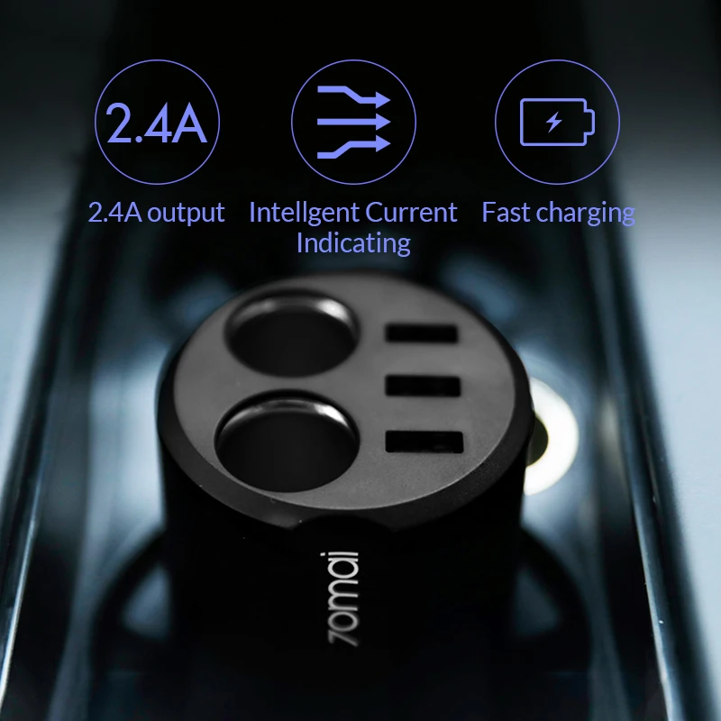 70mai розетка для автомобильного прикуривателя Splitter 5V 4.8A USB Автомобильное зарядное
