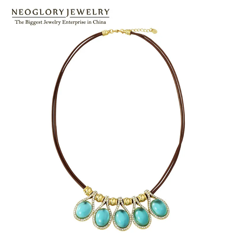 Neoglory высокое качество австрийские стразы смола цепочка ожерелья для женщин