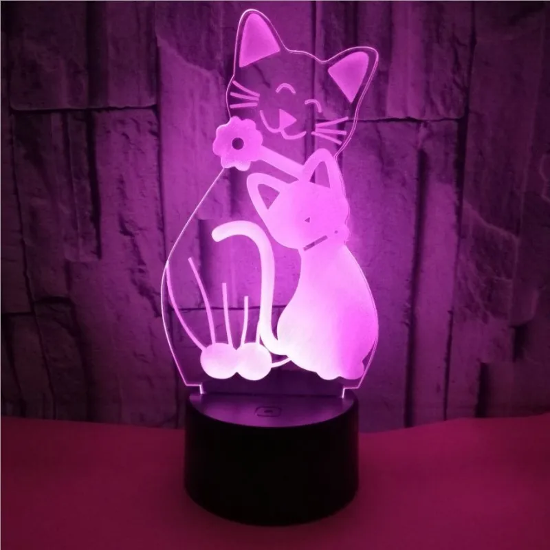 Цветная сенсорная 3d лампа иллюзия светодиодный ночник USB настольная для детей