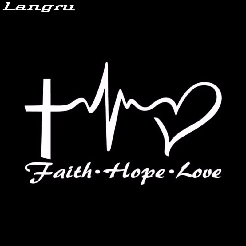Langru оригинальные виниловые наклейки для автомобиля с надписью Jesus Hope Love Faith Prayer |