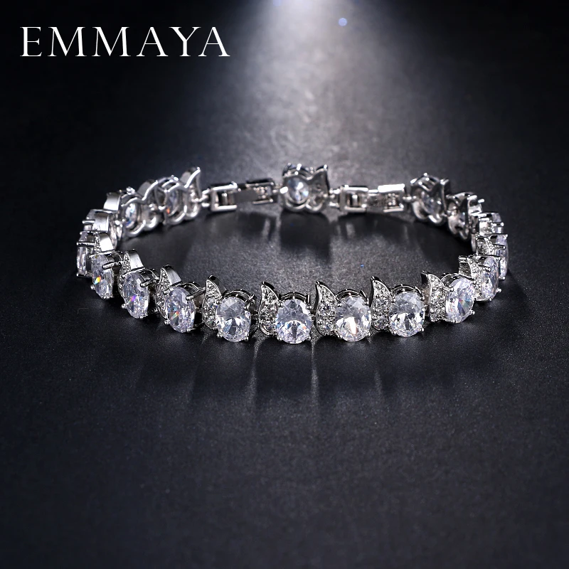 Женские винтажные браслеты с цепочкой EMMAYA серебряные украшения из фианита