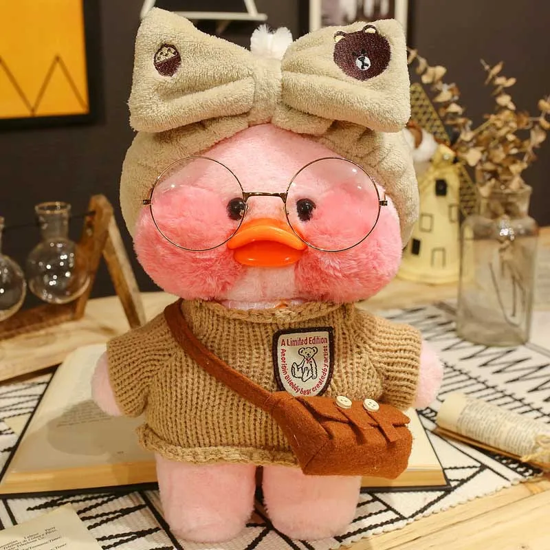 Kawaii 30 см LaLafanfan кафе утка плюшевая игрушка милая розовая Утка Мягкая кукла животные куклы детские игрушки подарок на день рождения для детей