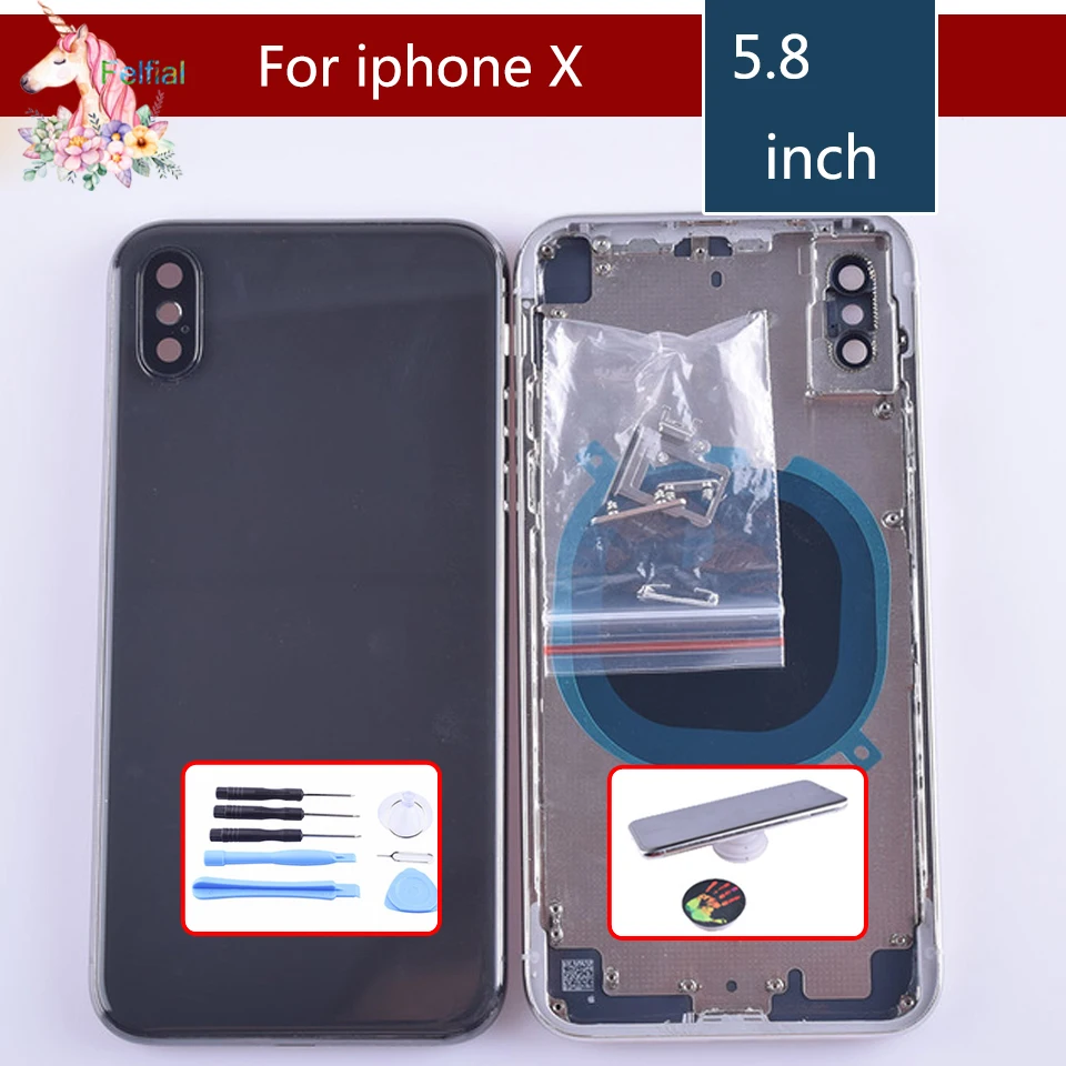 Оригинальный чехол для Apple IPhone X 8X XR XS XSMAX корпус Корпус в сборе батарея крышка