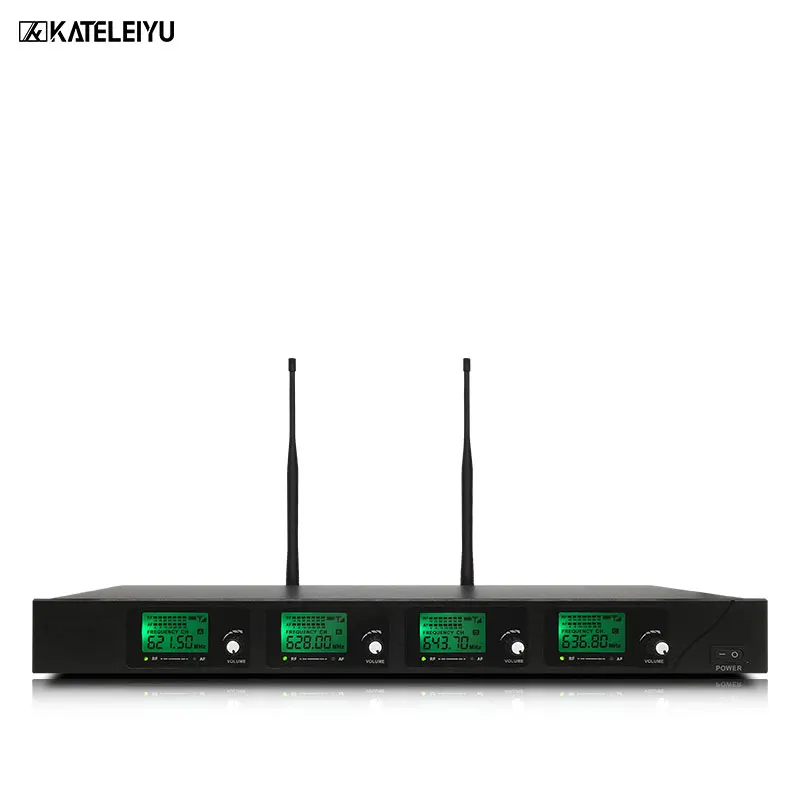 Высококачественная 4 канальная Беспроводная микрофонная система UHF для караоке