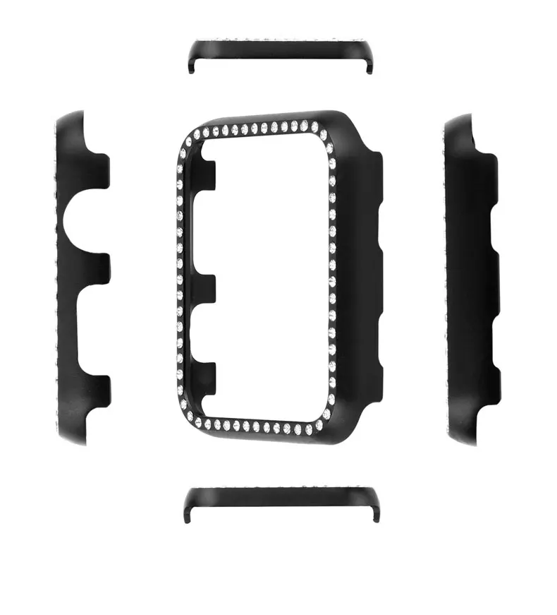 Алмазный чехол для Apple watch, чехол iWatch band 42 мм/38 мм, металлический защитный чехол для часов, бампер, Apple watch 3 2 1, аксессуары