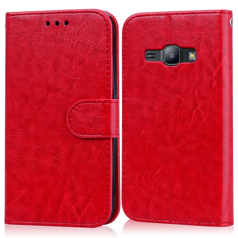 Red Кожаный флип-чехол для Samsung Galaxy J1 6, мягкий силиконовый чехол-кошелек J120 J120F/ds, флип-чехол для Samsung J1, чехол для телефона - Цвет: Red