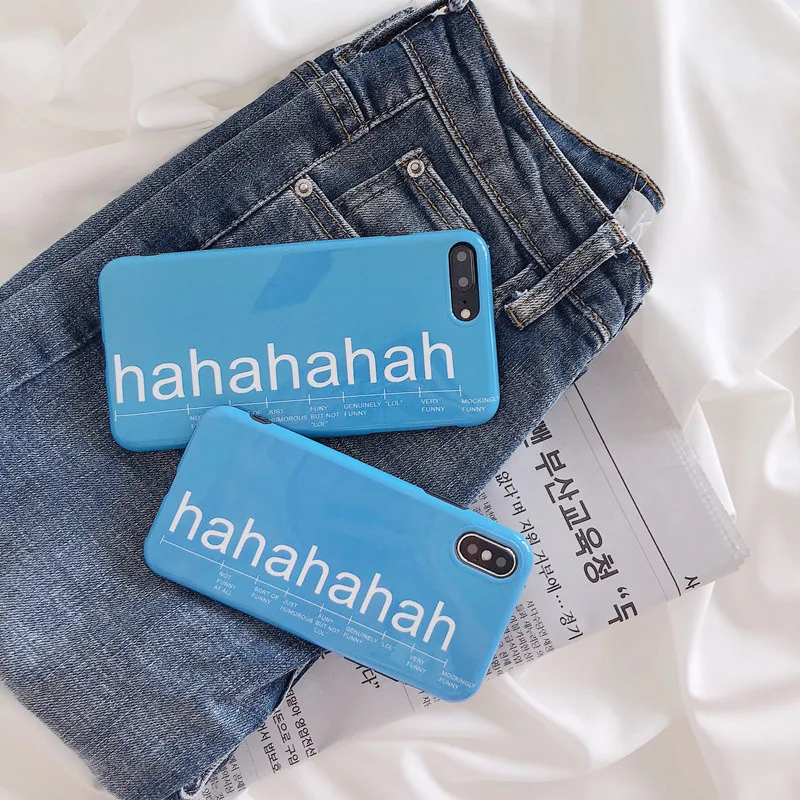 Hahaha simple letter cover case for iphone 7 soft TPU phone back 6 6s 6plus 7plus 8plus iphoneX |