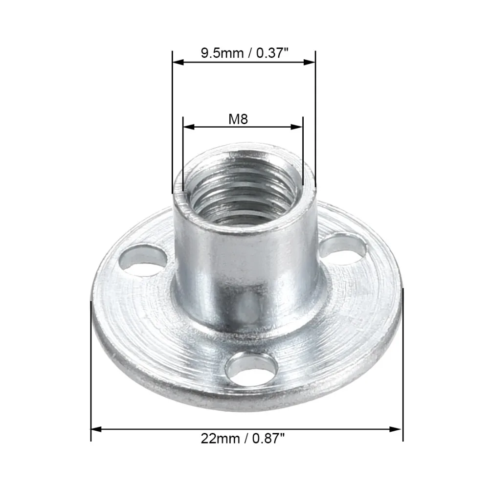 Uxcell 10 шт. M8x22x2mm M10x25x1.8mm брод отверстие тройник гайка круглая база винт-в t-гайка углеродистая сталь для скалолазания держит
