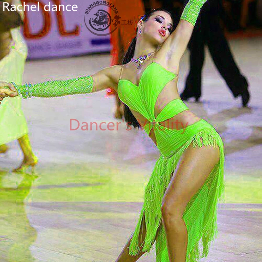 Элегантное платье для латинских танцев женщин и девочек открытая спина сальса