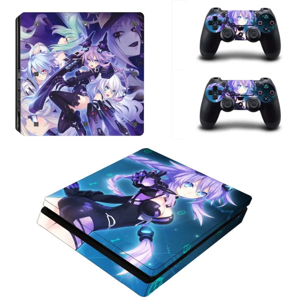 Hyperdimension Neptunia винил для PS4 тонкий стикер Sony Playstation 4 тонкая консоль + 2 контроллера
