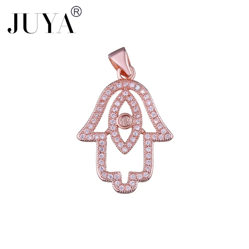 5pcs Fatima Hand Copper Zircon Khamsah Evil Eye Hamsa Charms Pendants for Jewelry Making DIY Bracelet Necklace Findings | Украшения и