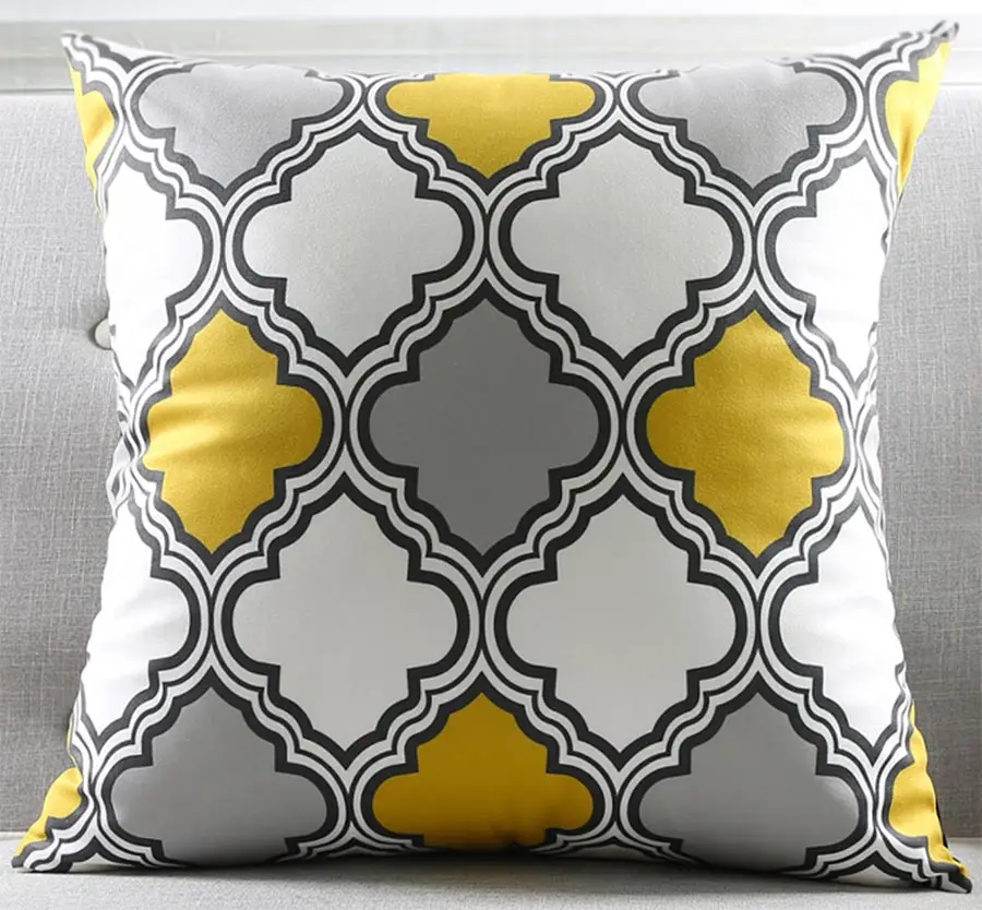 Бесплатная доставка! Черная серая желтая Геометрическая квадратная