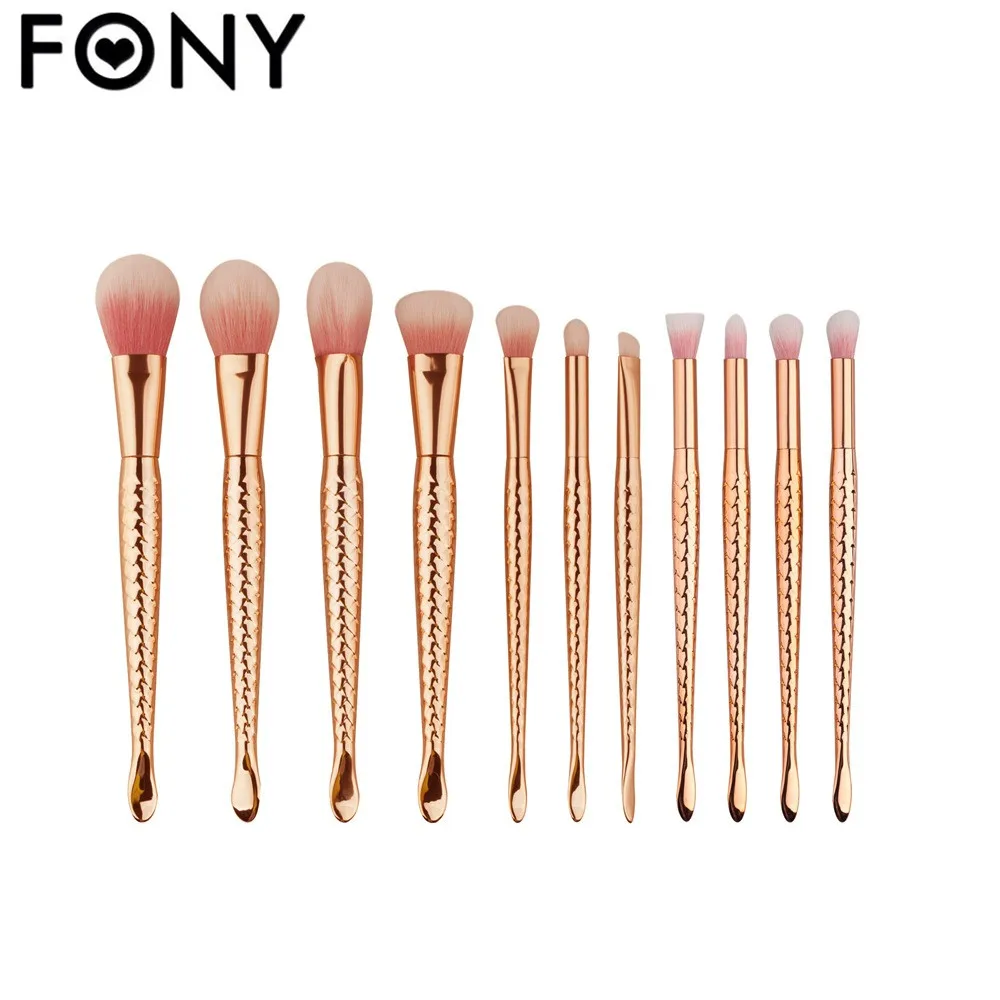 Fony Новых Мужчин 11 шт. Русалка Фонд Кисти Для Макияжа Pro Тени Век Бровей