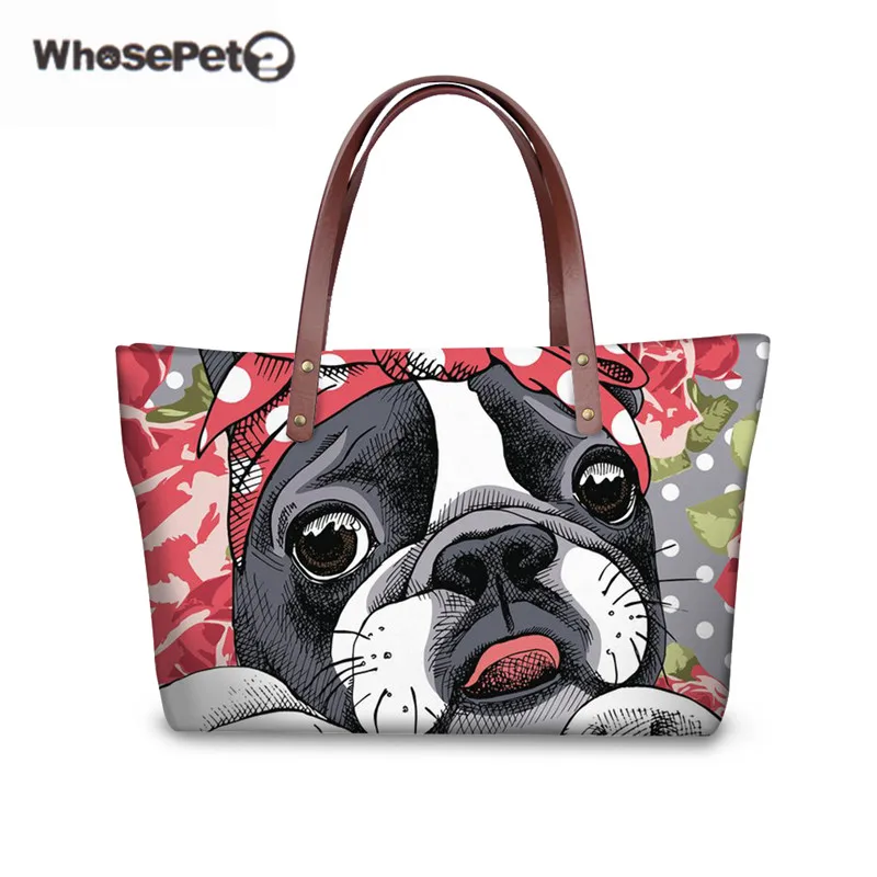 WHOSEPET Бостон-терьер женская сумка с короткими ручками милая модная на плечо