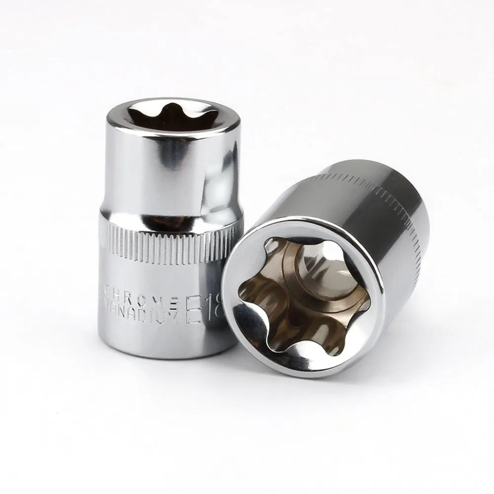 1 шт. 1/" Torx звезда розетка E тип E10 E11 E12 E14 E16 E18 E20 E22 E24 ручные инструменты для ремонта квадратное отверстие
