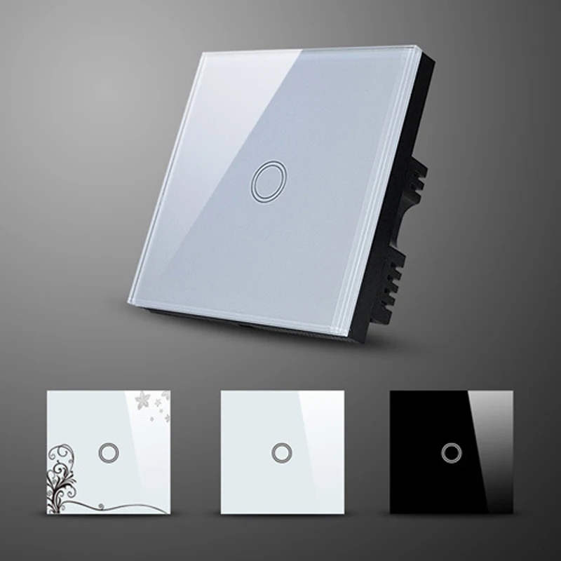 Светодиодный выключатель европейского стандарта 1 клавиша сенсорный света с