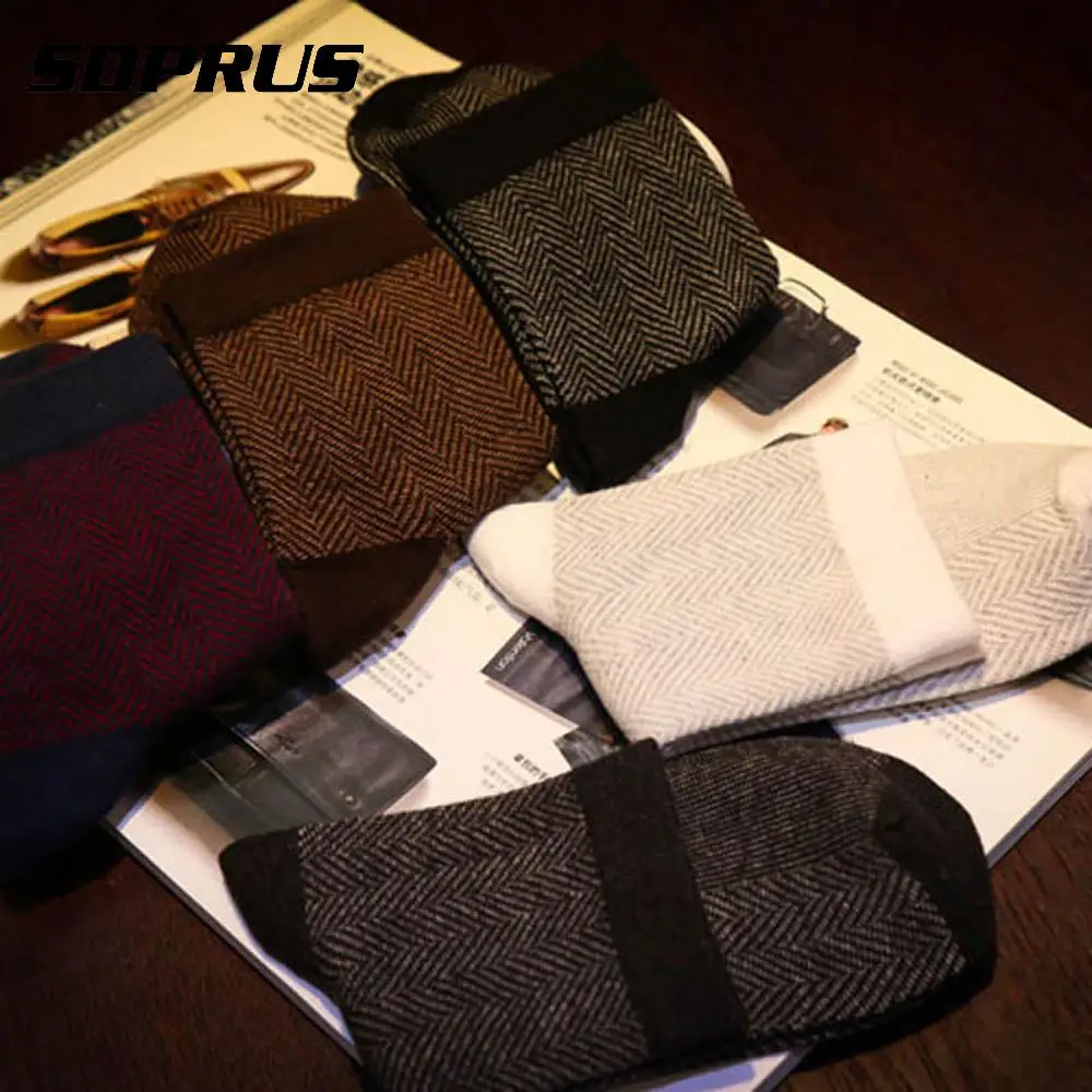 Мужские повседневные классические модные деловые носки среднего стиля из